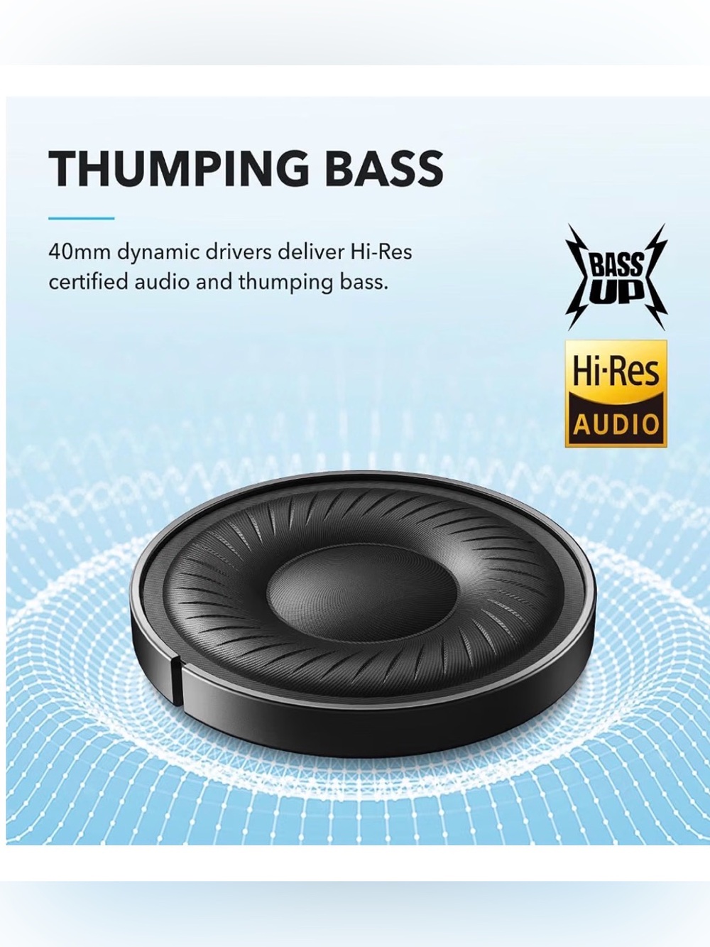 NIB - Soundcore by Anker Q20i Hybrid Active Noise Cancelling Headphones, Black - Picture 3 of 8